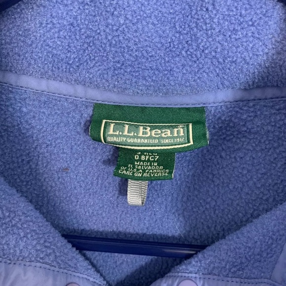 LL Bean Small Blue Snap T Sweater Fleece Pullover - Picture 4 of 7